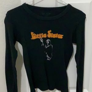 Brandy Melville little sister thermal sleeve black super rare